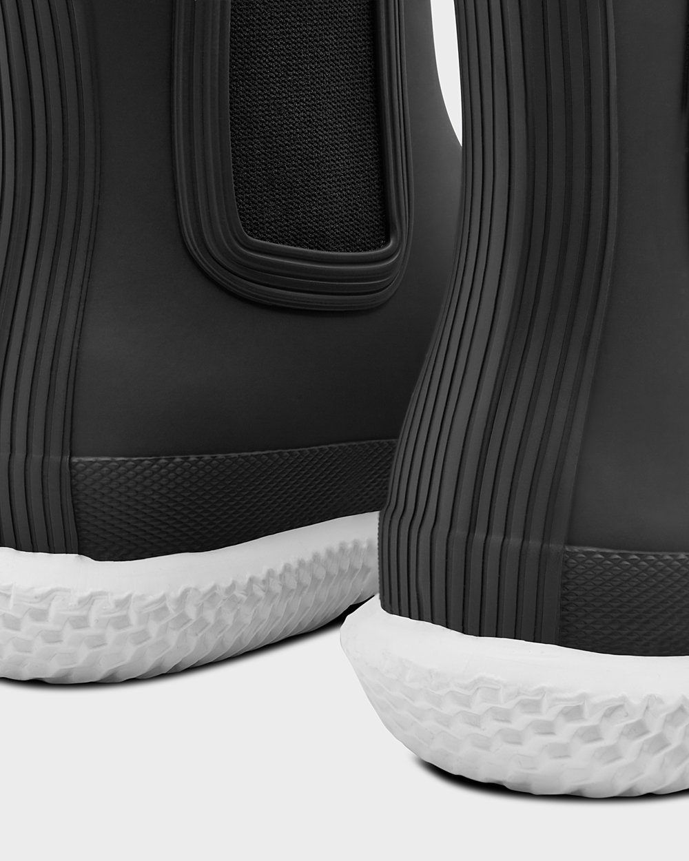 Hunter Chelsea Støvler Dame Sort/Hvide | Original Flat Heel Calendar Sole | EMWHS-0542